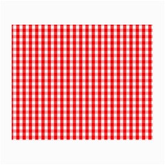 Christmas Red Velvet Large Gingham Check Plaid Pattern Small Glasses Cloth