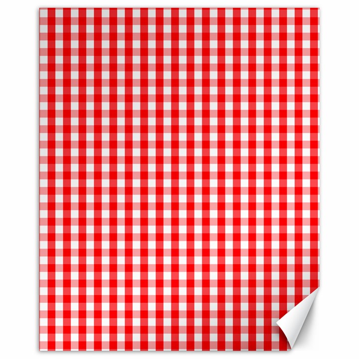 Christmas Red Velvet Large Gingham Check Plaid Pattern Canvas 16  x 20  