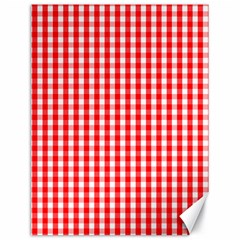 Christmas Red Velvet Large Gingham Check Plaid Pattern Canvas 18  X 24   by PodArtist