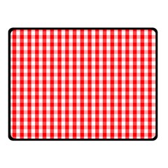 Christmas Red Velvet Large Gingham Check Plaid Pattern Fleece Blanket (small) by PodArtist