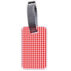 Christmas Red Velvet Large Gingham Check Plaid Pattern Luggage Tags (two Sides) by PodArtist