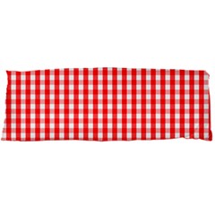 Christmas Red Velvet Large Gingham Check Plaid Pattern Body Pillow Case Dakimakura (two Sides) by PodArtist