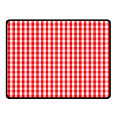 Christmas Red Velvet Large Gingham Check Plaid Pattern Double Sided Fleece Blanket (small)  by PodArtist