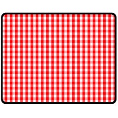 Christmas Red Velvet Large Gingham Check Plaid Pattern Double Sided Fleece Blanket (medium)  by PodArtist