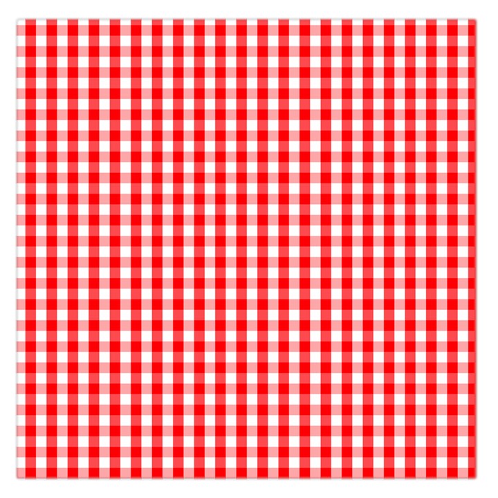 Christmas Red Velvet Large Gingham Check Plaid Pattern Large Satin Scarf (Square)