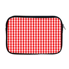 Christmas Red Velvet Large Gingham Check Plaid Pattern Apple Macbook Pro 17  Zipper Case by PodArtist