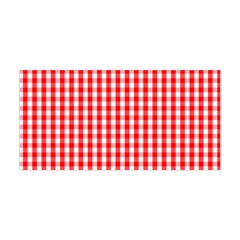 Christmas Red Velvet Large Gingham Check Plaid Pattern Yoga Headband by PodArtist