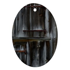 Alpine Hut Almhof Old Wood Grain Ornament (oval) by BangZart