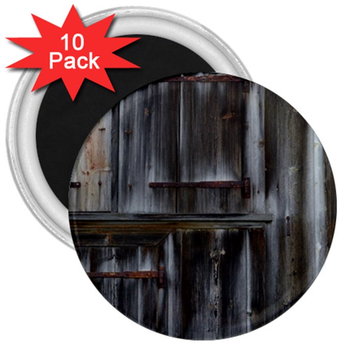 Alpine Hut Almhof Old Wood Grain 3  Magnets (10 pack) 