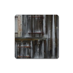 Alpine Hut Almhof Old Wood Grain Square Magnet by BangZart