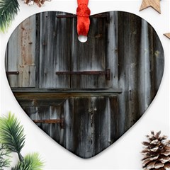 Alpine Hut Almhof Old Wood Grain Heart Ornament (two Sides) by BangZart