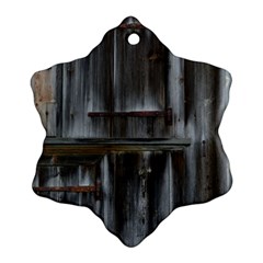 Alpine Hut Almhof Old Wood Grain Snowflake Ornament (two Sides) by BangZart