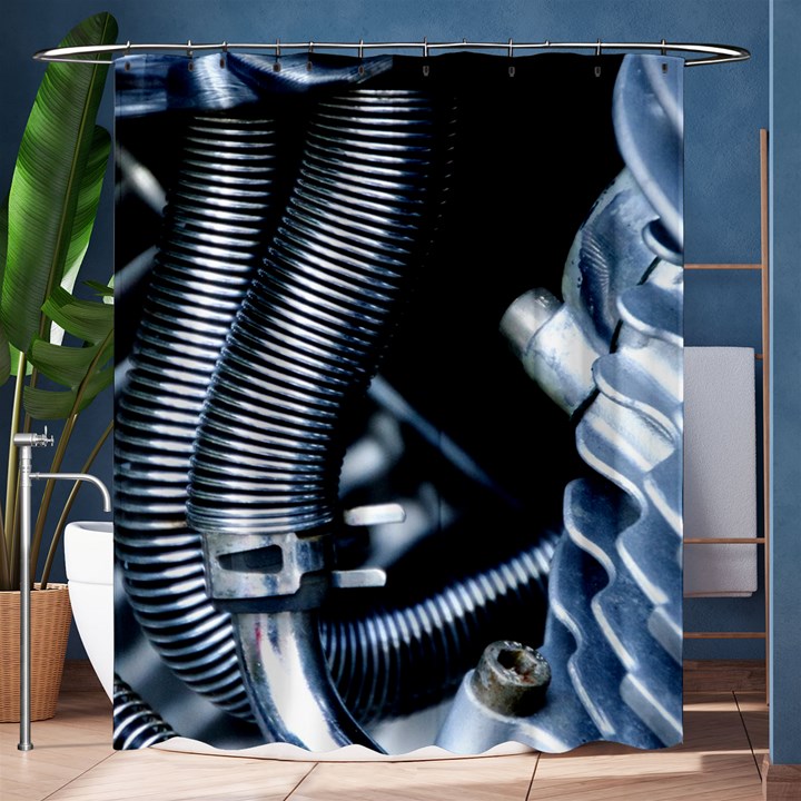 Motorcycle Details Shower Curtain 60  x 72  (Medium) 