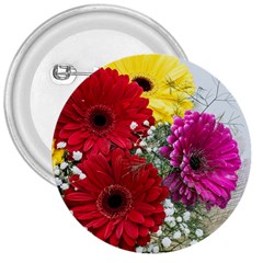 Flowers Gerbera Floral Spring 3  Buttons by BangZart