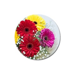 Flowers Gerbera Floral Spring Magnet 3  (round) by BangZart