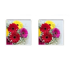 Flowers Gerbera Floral Spring Cufflinks (square) by BangZart