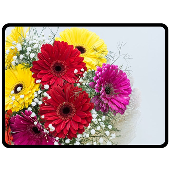 Flowers Gerbera Floral Spring Fleece Blanket (Large) 