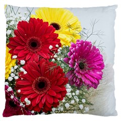 Flowers Gerbera Floral Spring Large Flano Cushion Case (two Sides) by BangZart