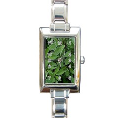 Texture Leaves Light Sun Green Rectangle Italian Charm Watch by BangZart