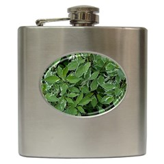 Texture Leaves Light Sun Green Hip Flask (6 Oz) by BangZart