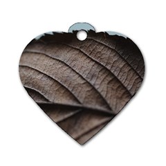 Leaf Veins Nerves Macro Closeup Dog Tag Heart (two Sides) by BangZart