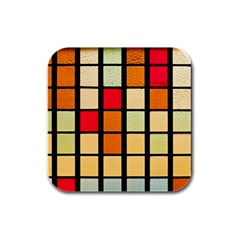 Mozaico Colors Glass Church Color Rubber Square Coaster (4 Pack)  by BangZart