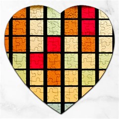 Mozaico Colors Glass Church Color Jigsaw Puzzle (heart) by BangZart