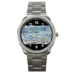 Wave Concentric Waves Circles Water Sport Metal Watch by BangZart