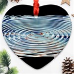 Wave Concentric Waves Circles Water Heart Ornament (Two Sides) Back