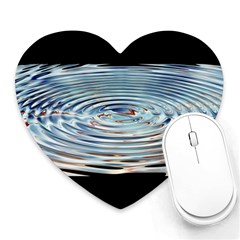 Wave Concentric Waves Circles Water Heart Mousepads by BangZart