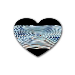 Wave Concentric Waves Circles Water Rubber Coaster (heart)  by BangZart