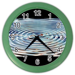 Wave Concentric Waves Circles Water Color Wall Clocks by BangZart