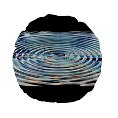 Wave Concentric Waves Circles Water Standard 15  Premium Flano Round Cushions by BangZart