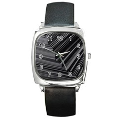 Paper Low Key A4 Studio Lines Square Metal Watch by BangZart