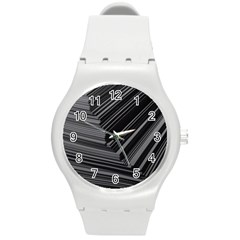 Paper Low Key A4 Studio Lines Round Plastic Sport Watch (m) by BangZart