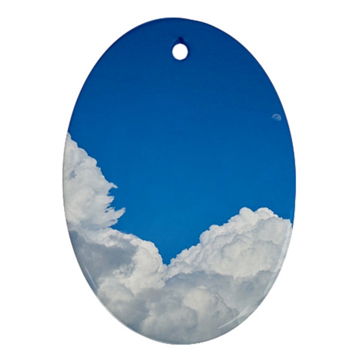 Sky Clouds Blue White Weather Air Ornament (Oval)