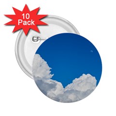 Sky Clouds Blue White Weather Air 2 25  Buttons (10 Pack)  by BangZart