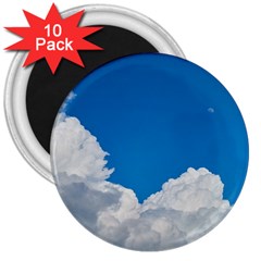 Sky Clouds Blue White Weather Air 3  Magnets (10 Pack)  by BangZart