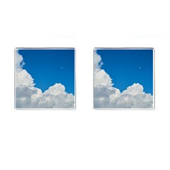 Sky Clouds Blue White Weather Air Cufflinks (square) by BangZart