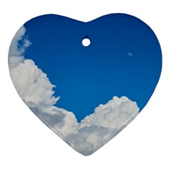 Sky Clouds Blue White Weather Air Heart Ornament (two Sides) by BangZart