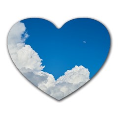 Sky Clouds Blue White Weather Air Heart Mousepads by BangZart