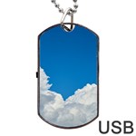 Sky Clouds Blue White Weather Air Dog Tag USB Flash (Two Sides) Front