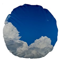 Sky Clouds Blue White Weather Air Large 18  Premium Round Cushions by BangZart