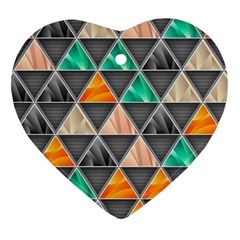 Abstract Geometric Triangle Shape Heart Ornament (two Sides) by BangZart