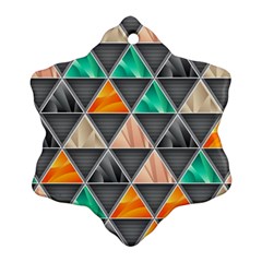 Abstract Geometric Triangle Shape Snowflake Ornament (two Sides) by BangZart