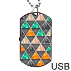 Abstract Geometric Triangle Shape Dog Tag Usb Flash (one Side) by BangZart