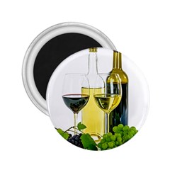 White Wine Red Wine The Bottle 2 25  Magnets by BangZart