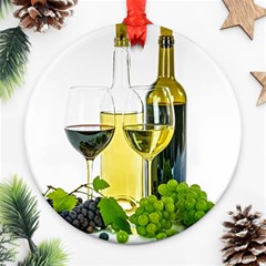 White Wine Red Wine The Bottle Round Ornament (two Sides) by BangZart