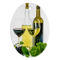 White Wine Red Wine The Bottle Oval Ornament (two Sides) by BangZart