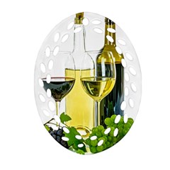 White Wine Red Wine The Bottle Oval Filigree Ornament (two Sides) by BangZart